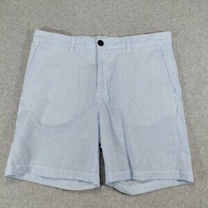 Southern Proper Seersucker Shorts Mens 38 Blue White Striped 7in Inseam Summer
